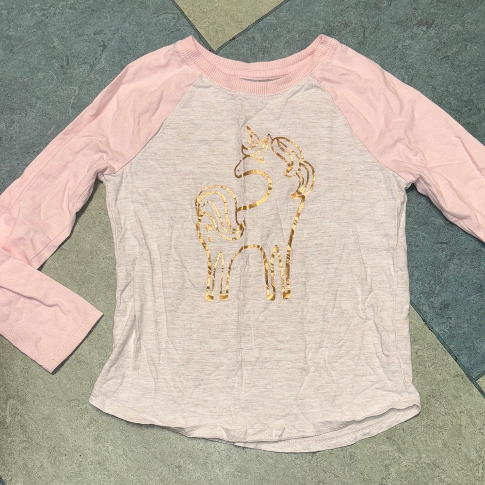 Pink and White Unicorn Kids Shirt